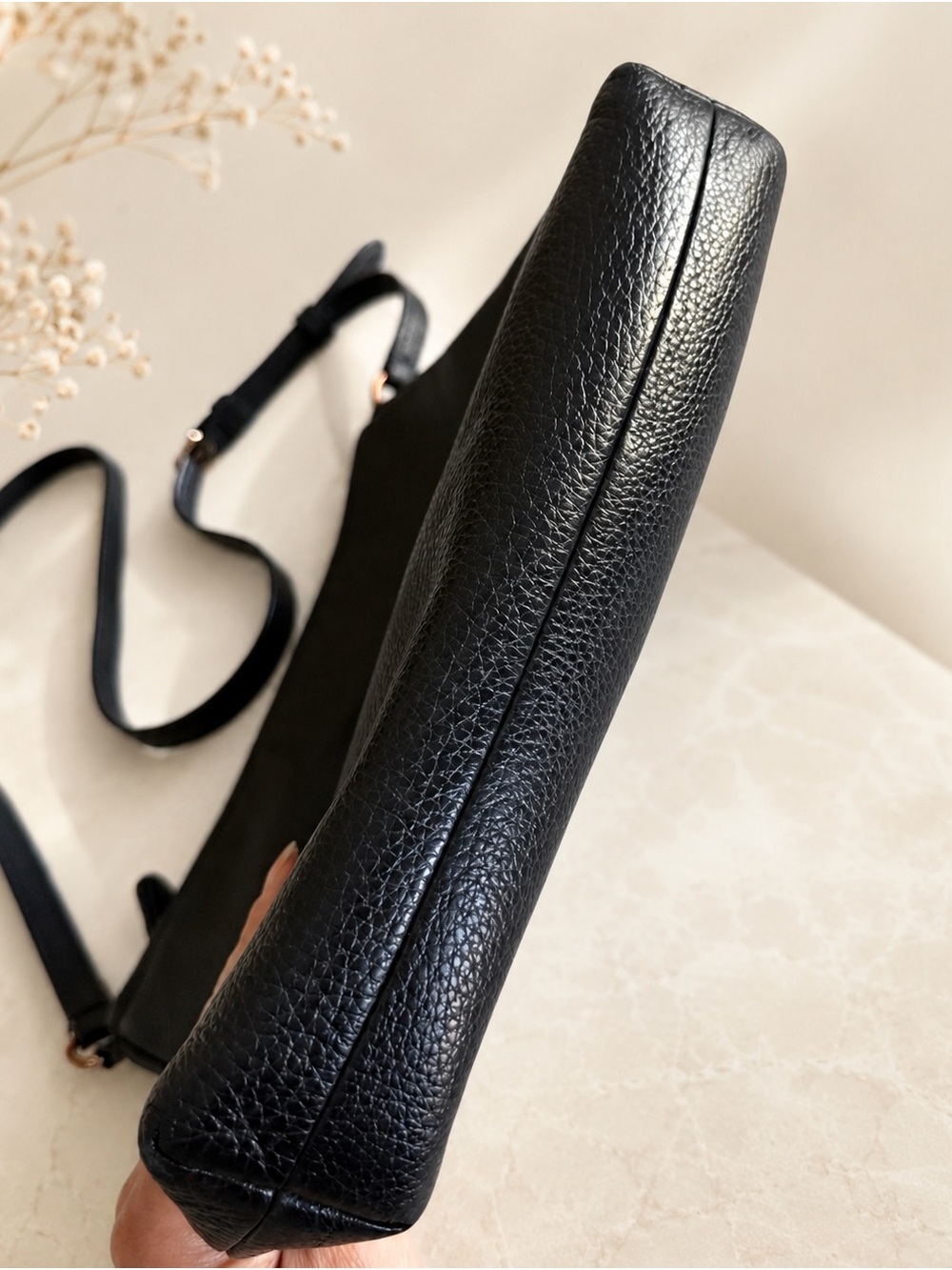 Coach F28035 Black Pebbled Leather Crossbody Bag Gold Hardware - Picture 2 of 10